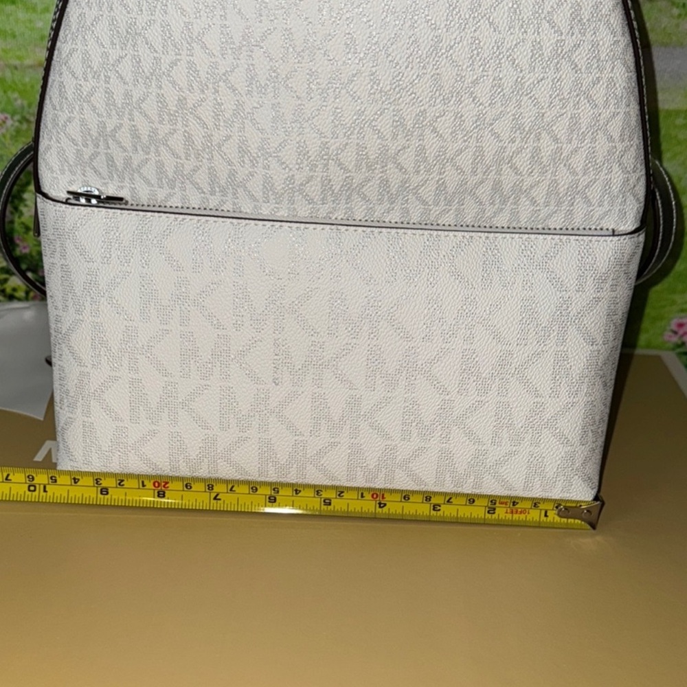 Michael Kors White Monogram Backpack Dome-Shaped Design NWT ( No Box ) Sheila - Picture 14 of 17